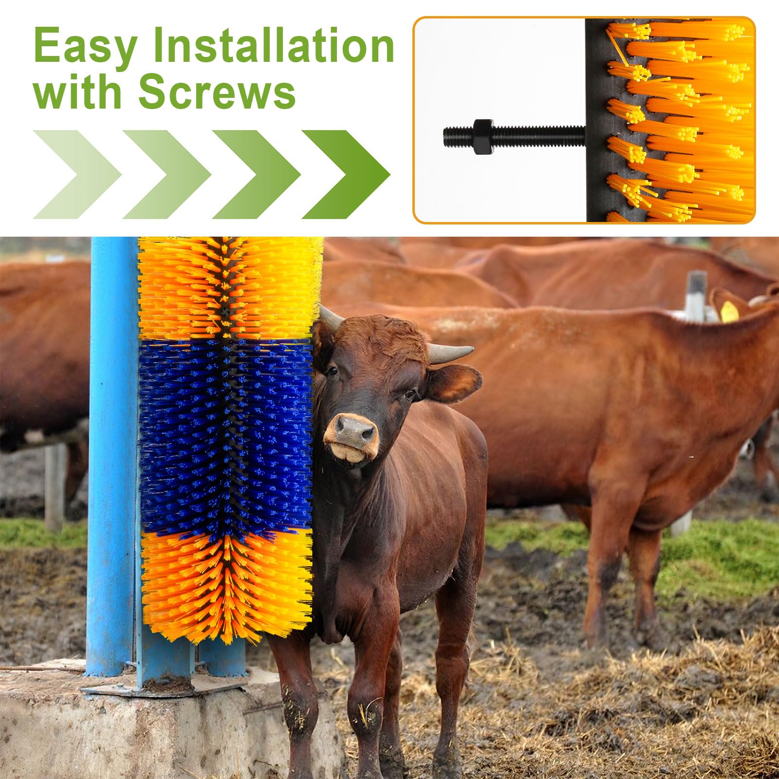**Livestock Scratch Brushes for Horses, Cattle, Sheep, Goats & Pigs – Durable Animal Grooming & Back Scratcher Tool – Perfect for Barn, Ranch & Farm Use**