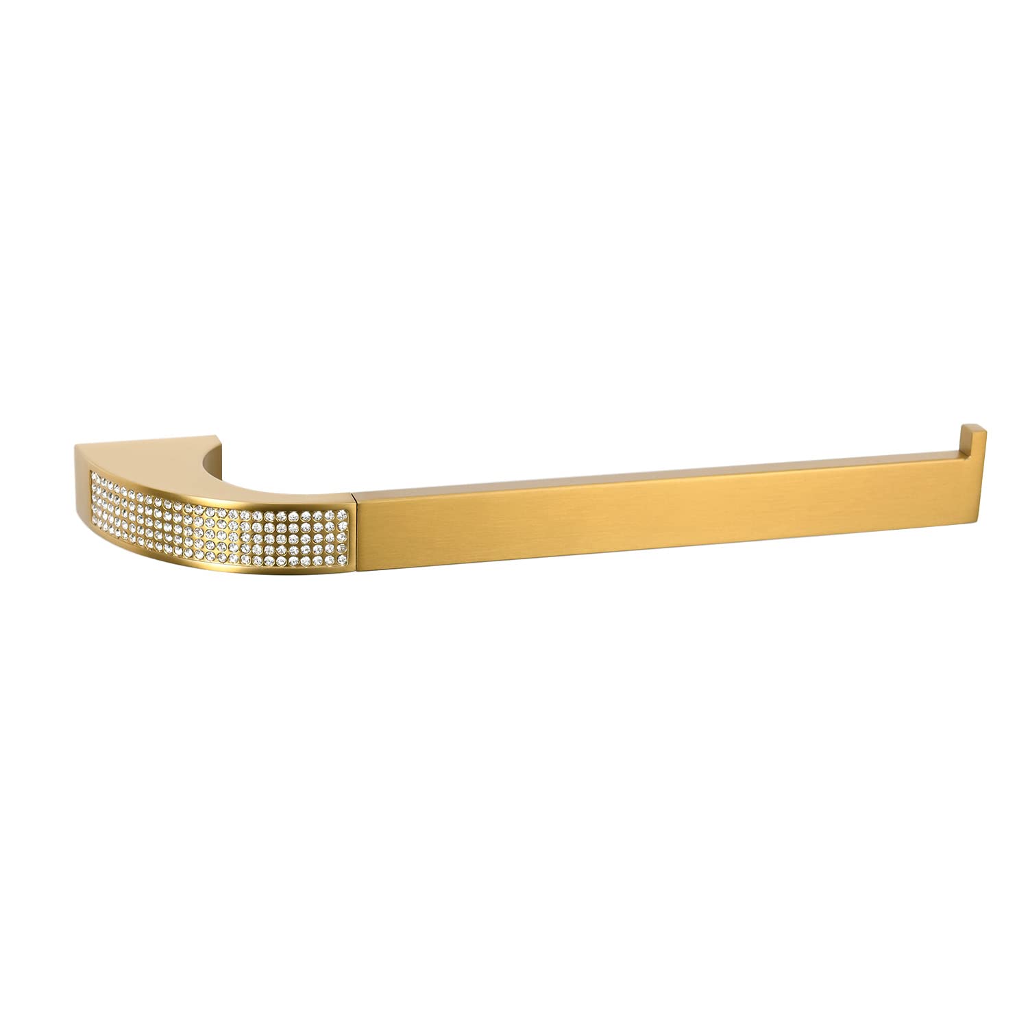 Premium Heavy-Duty Gold Bathroom Hardware Set - Hand Towel Holder & Towel Ring Rack with Brass & Crystal Inlay - Wall Mounted Bathroom Accessories for Luxury Homes & Hotels (Brushed Gold Finish) - Perfect for Spa, Master Bath & Guest Bathroom Decor