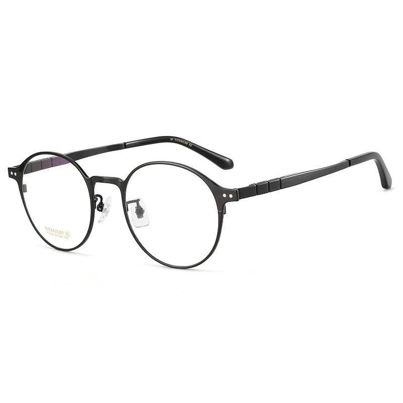 Bclear Unisex Full Rim Round Titanium Eyeglasses Frame - Lightweight Durable Glasses for Men & Women - Perfect for Reading, Driving & Everyday Use