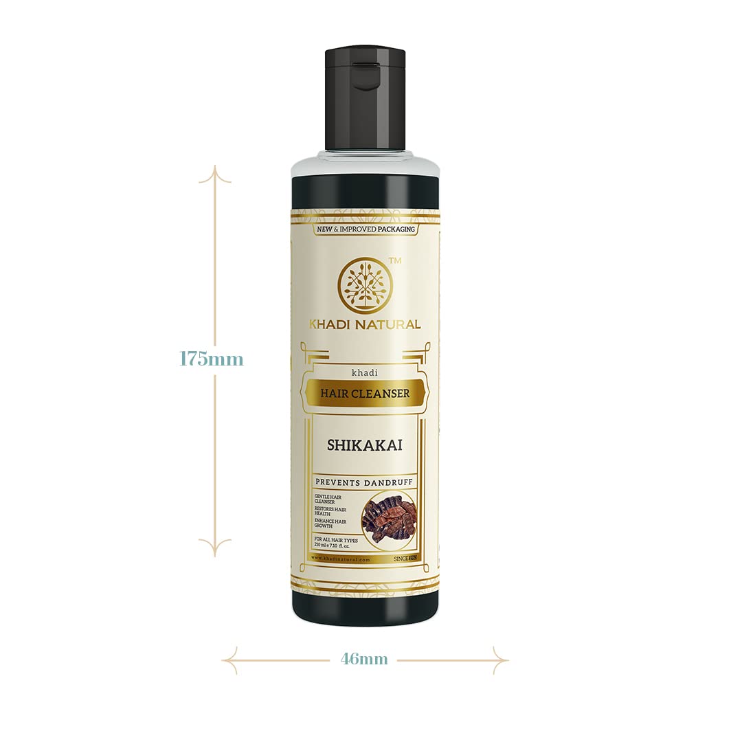 Khadi Natural Shikakai Shampoo - 210ml | Ayurvedic Hair Cleanser for All Hair Types | Nourishing & Strengthening Shampoo with Herbal Ingredients | Perfect for Daily Hair Care & Scalp Health