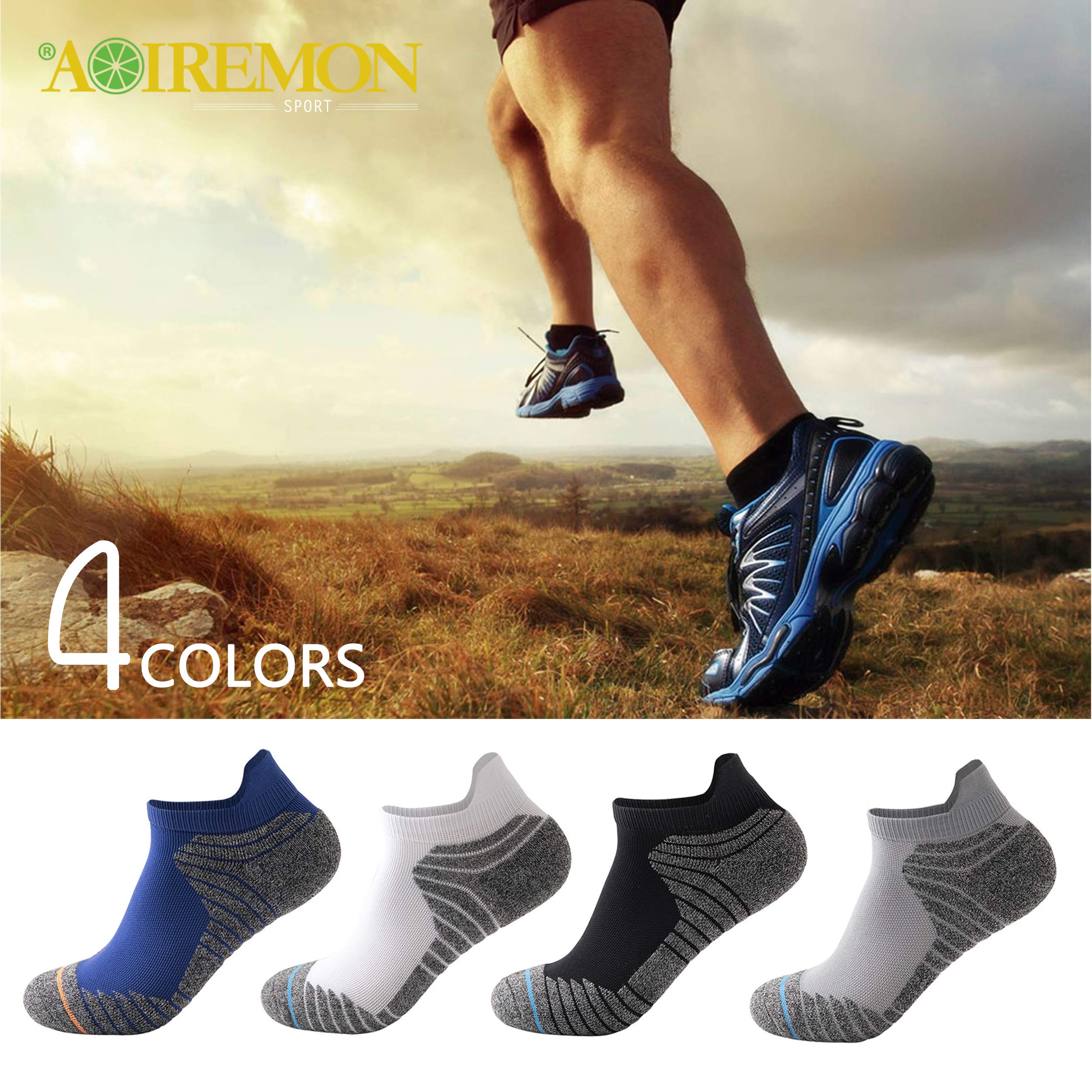 AOIREMON Men's & Women's No Show Athletic Socks - Low Cut Ankle Sports Tab Socks, Breathable Mesh Running Socks (4-6 Pairs) - Perfect for Running, Gym & Everyday Wear