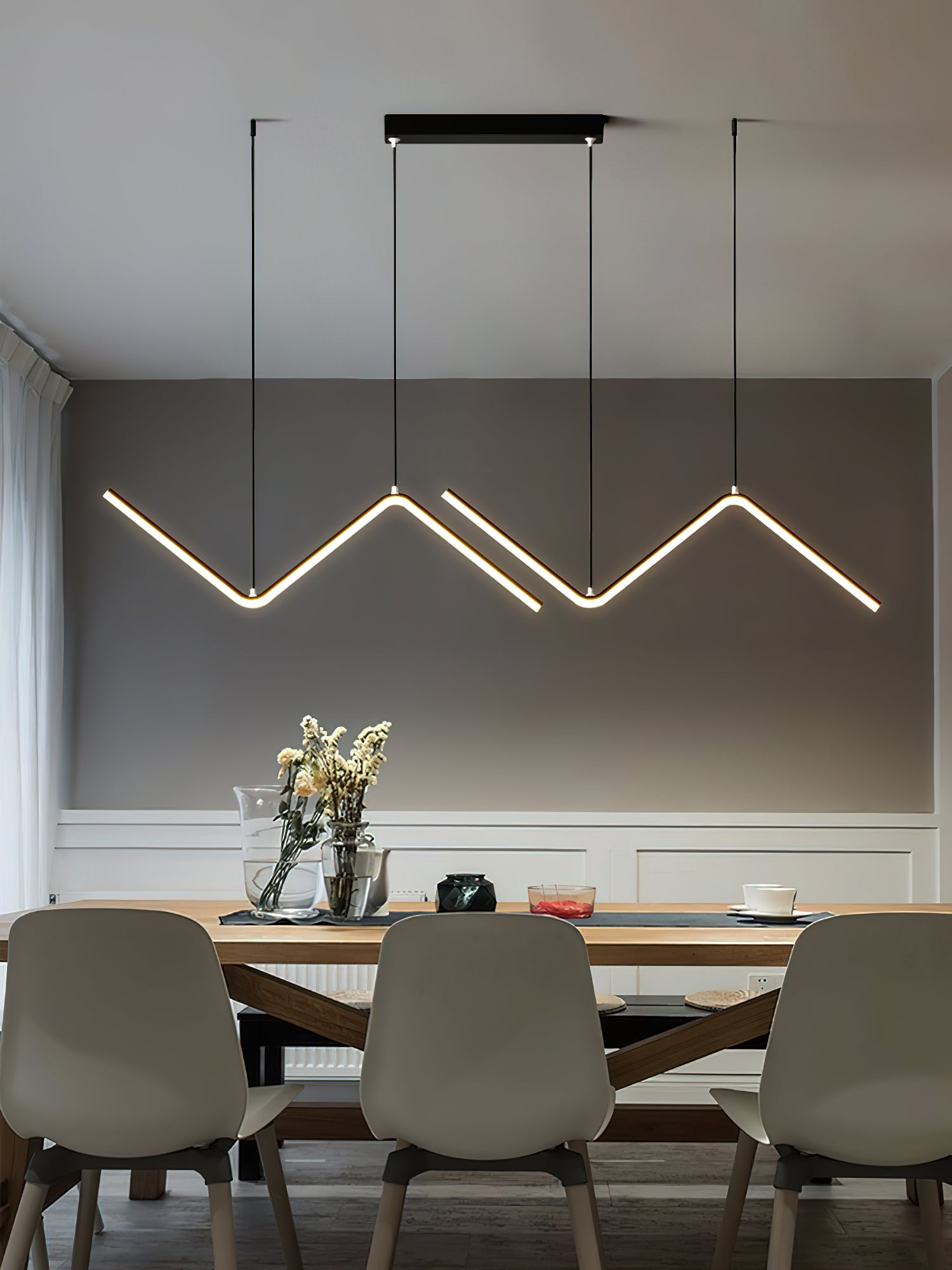 Modern Creative Silicone Line Pendant Lamp - Adjustable LED Hanging Light for Living Room, Bedroom, Dining Room & Office Decor