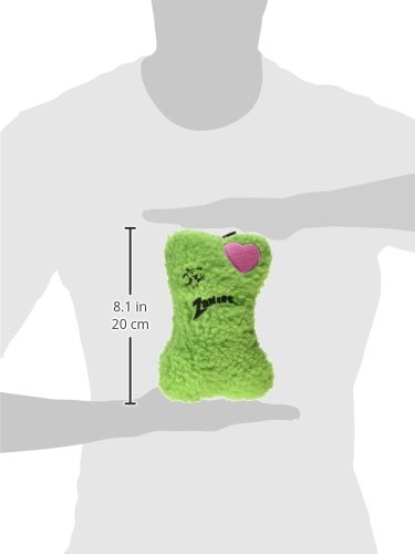 Zanies Embroidered Berber Bone Dog Chew Toys - Durable Green Puppy Teething Toy for Small & Medium Dogs - Perfect for Indoor Play, Training Rewards & Dental Health