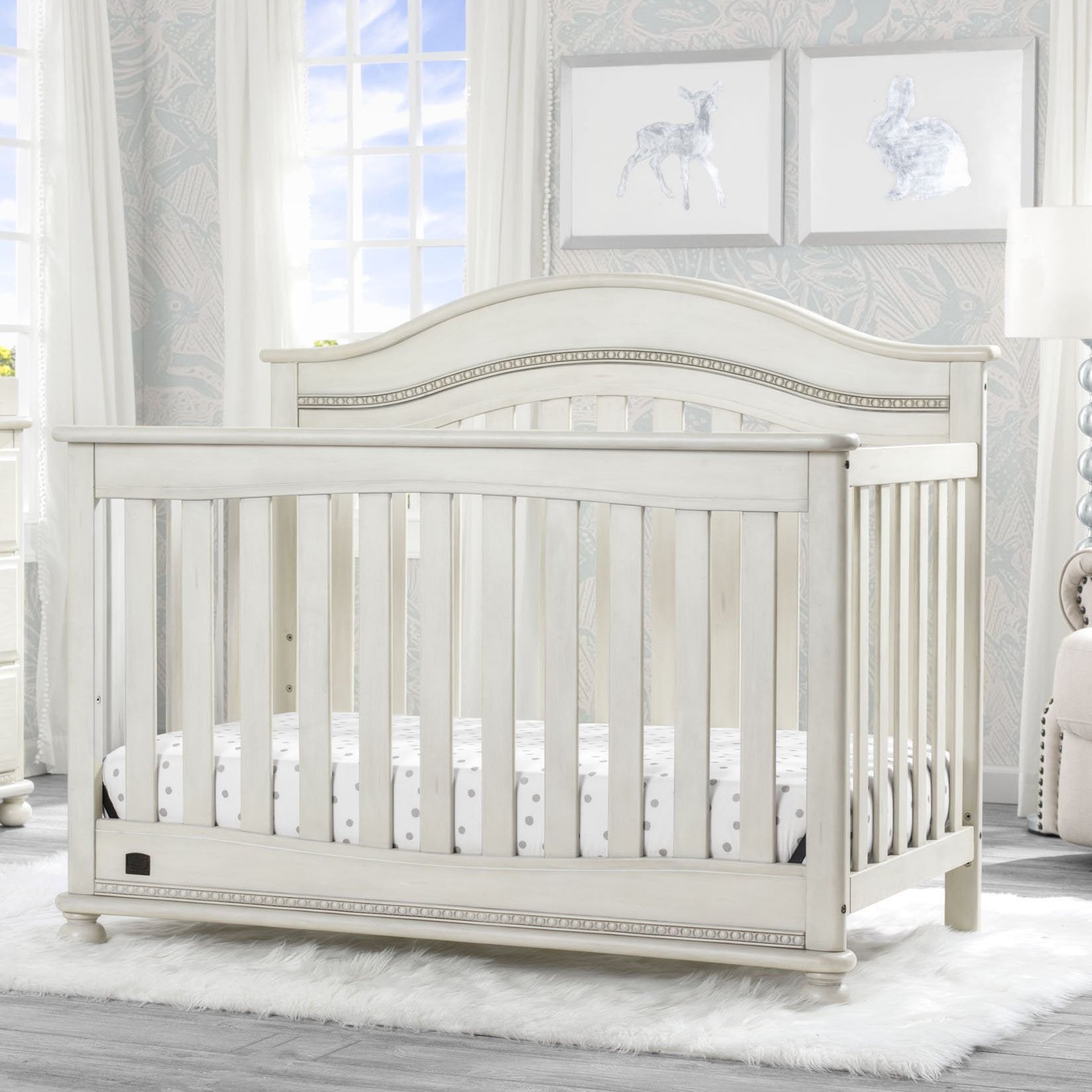 Bristol 4-in-1 Convertible Baby Crib - Toddler Bed, Daybed & Full-Size Bed Frame - Safe Nursery Furniture for Newborns & Kids - Perfect for Bedrooms, Daycare & Guest Rooms