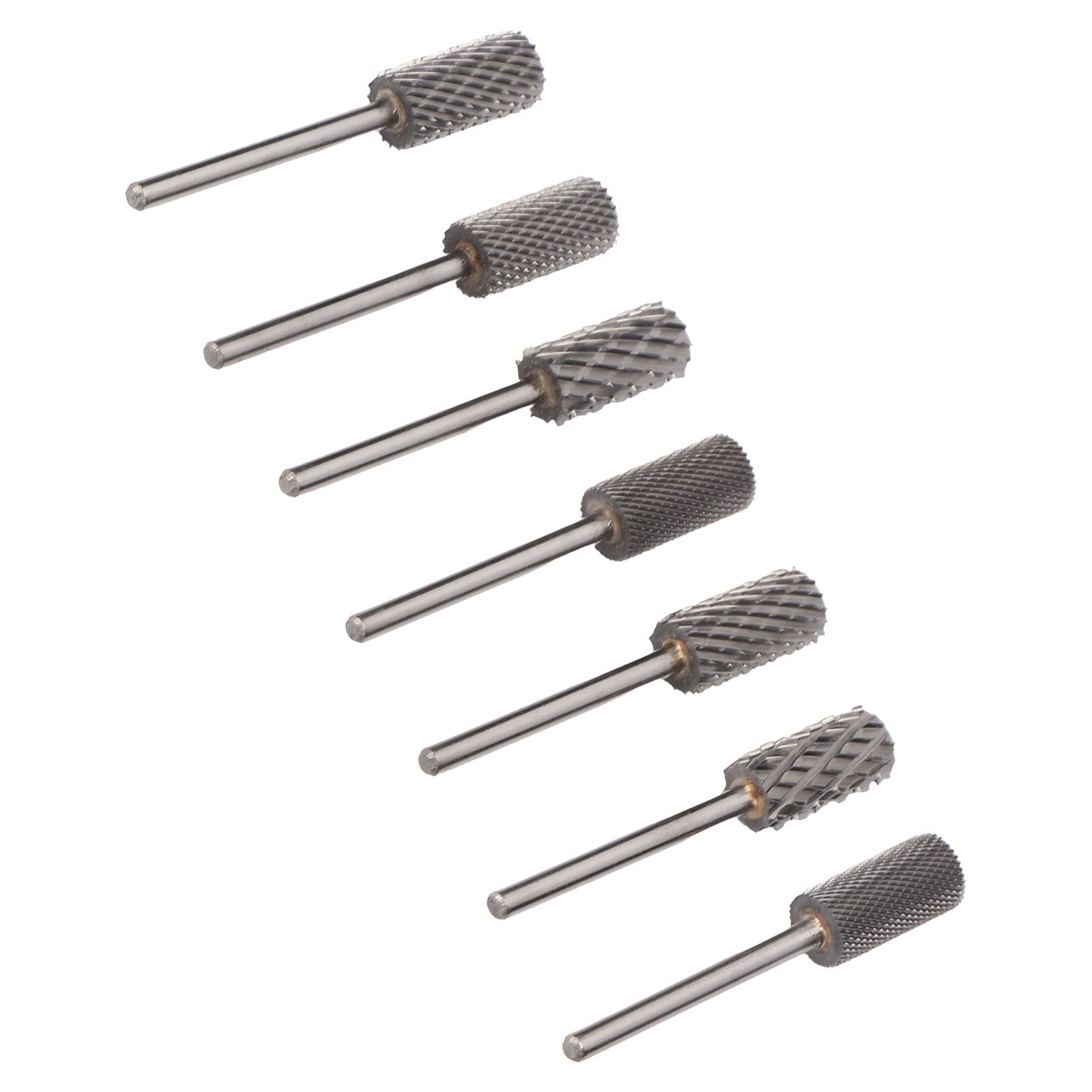 7PCS Professional Nail Drill Bits Set - Flat Top Grinding Bits for Gel Polish Removal, Steel Cylinder Cuticle Remover & Nail File Accessories | Portable Manicure Kit for Home & Salon Use | Perfect for Acrylic Nails, Gel Extensions & Nail Art Preparation