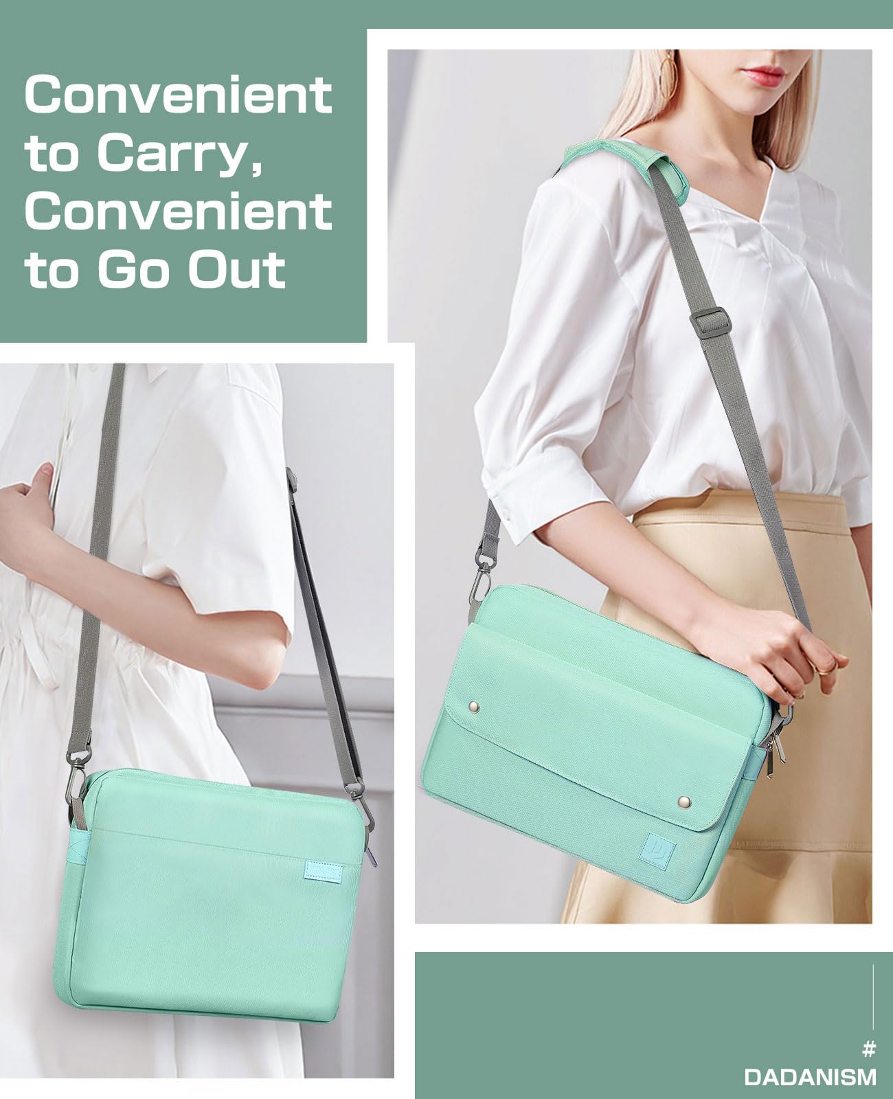 Premium Tablet Carrying Case with Handle & Adjustable Shoulder Strap - Compatible with iPad Air 5 11