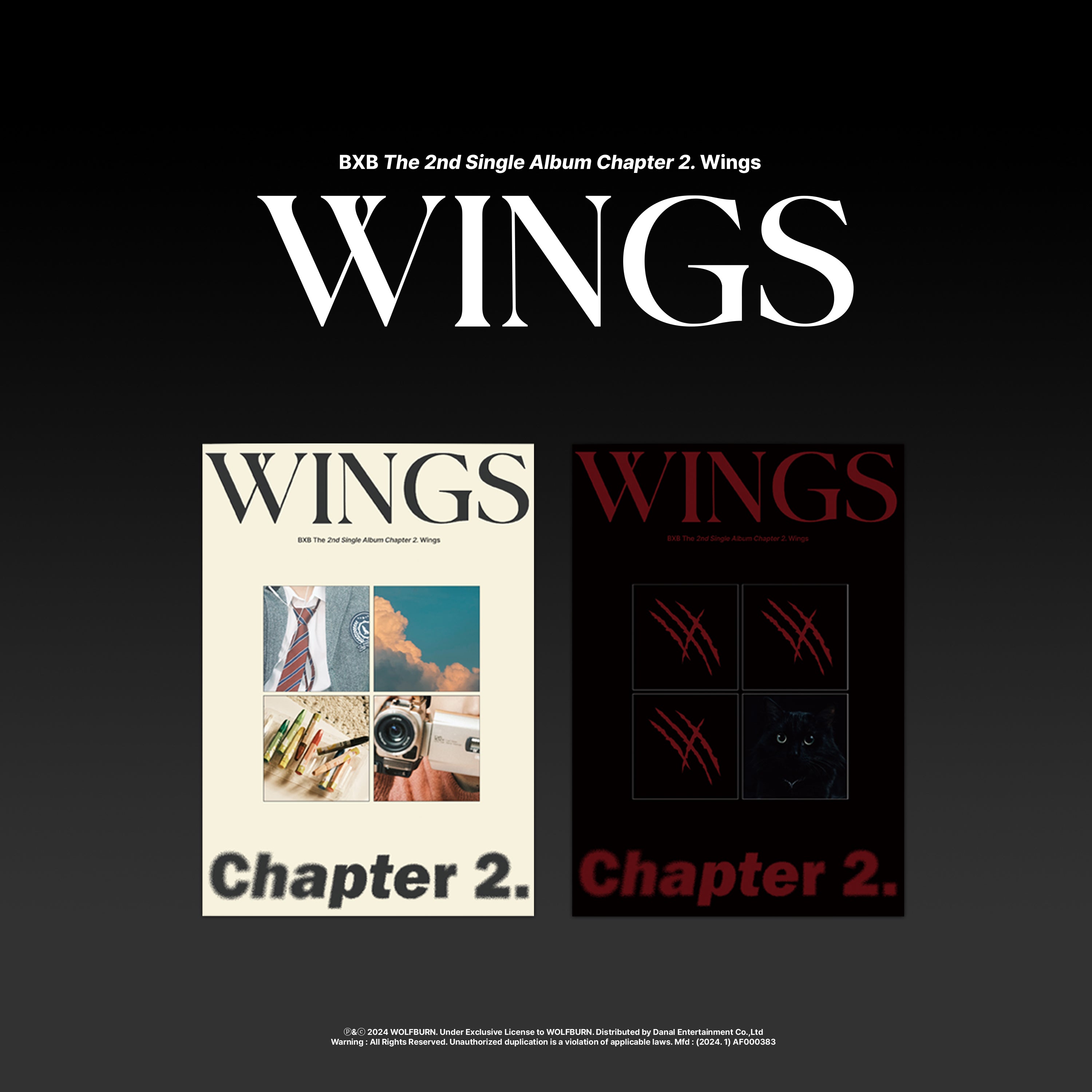BXB 2nd Single Album 'CHAPTER 2. WINGS' - Kpop Music CD for Fans | Perfect for Collecting & Gift Giving