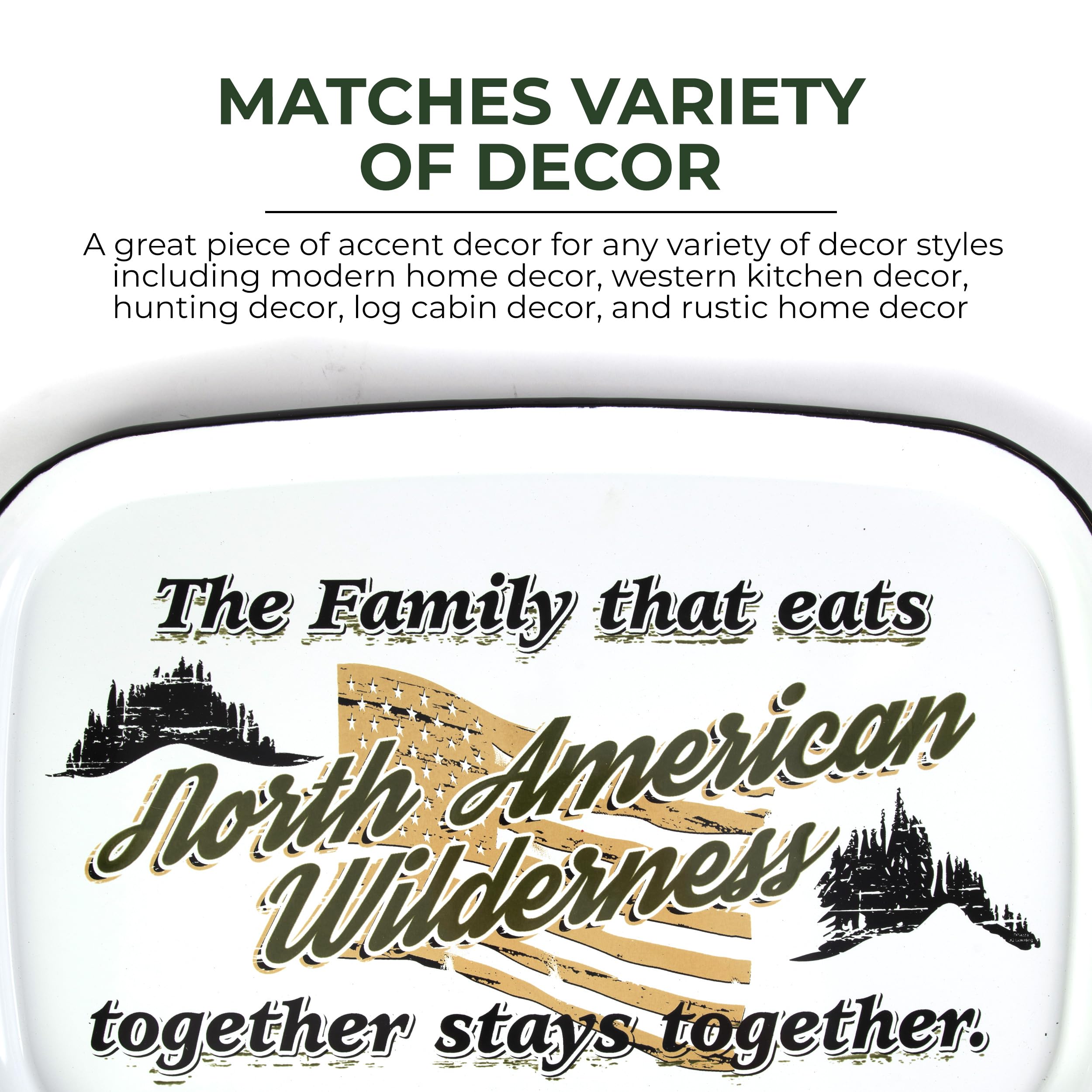North American Wilderness Kitchen Accessories - Durable Metal & Porcelain Enamel for Camping & Home Decor