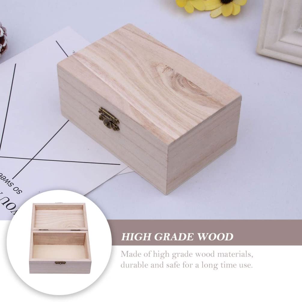 Gadpiparty 5-Piece Unfinished Wooden Craft Box Set - Large Hinged Storage Case for Jewelry, Keepsakes & DIY Home Decor | Perfect for Crafting, Gift Wrapping & Home Organization