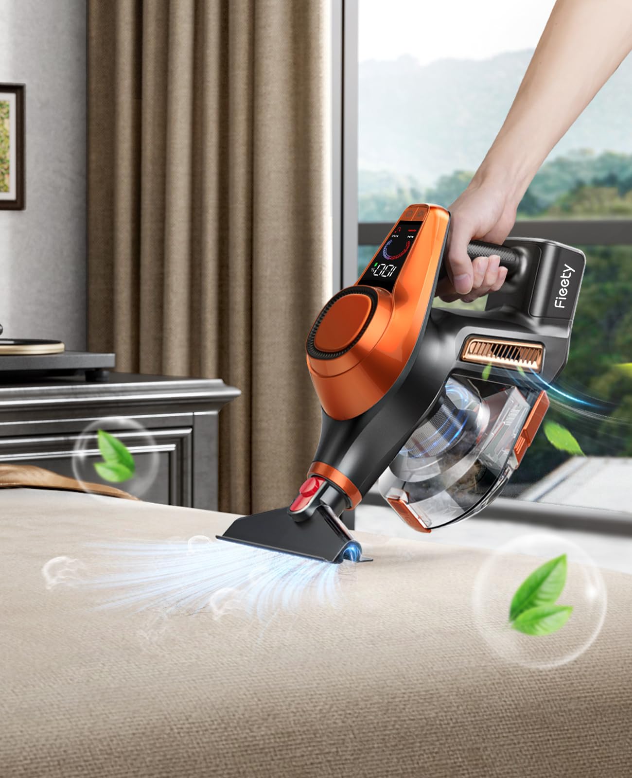 Powerful Cordless Vacuum Cleaner 550W/45Kpa with LED Display - 60 Min Runtime, Quiet & Tangle-Free for Pet Hair, Carpets & Hard Floors - Perfect for Home Cleaning & Pet Owners