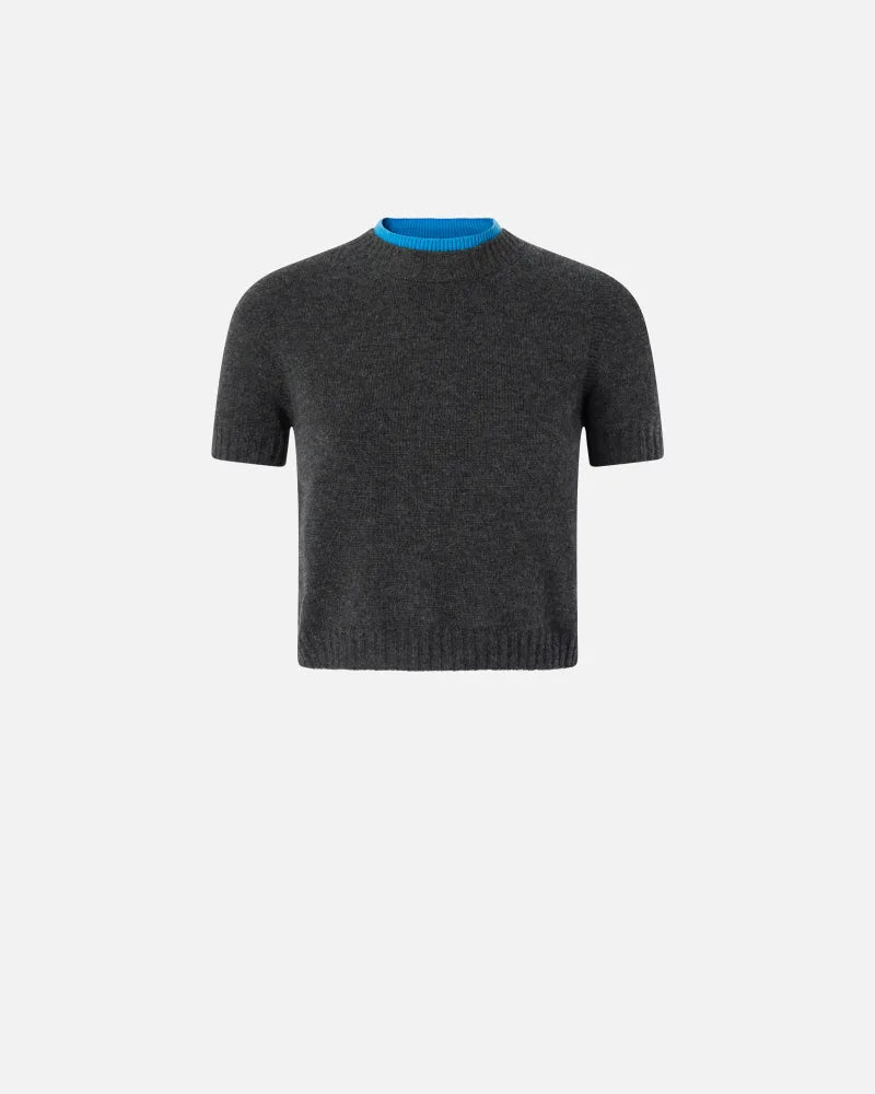 Contrasting Profile Short Sleeve T-Shirt - Grey | Casual Streetwear for Men & Women | Perfect for Everyday Wear, Gym, and Outings