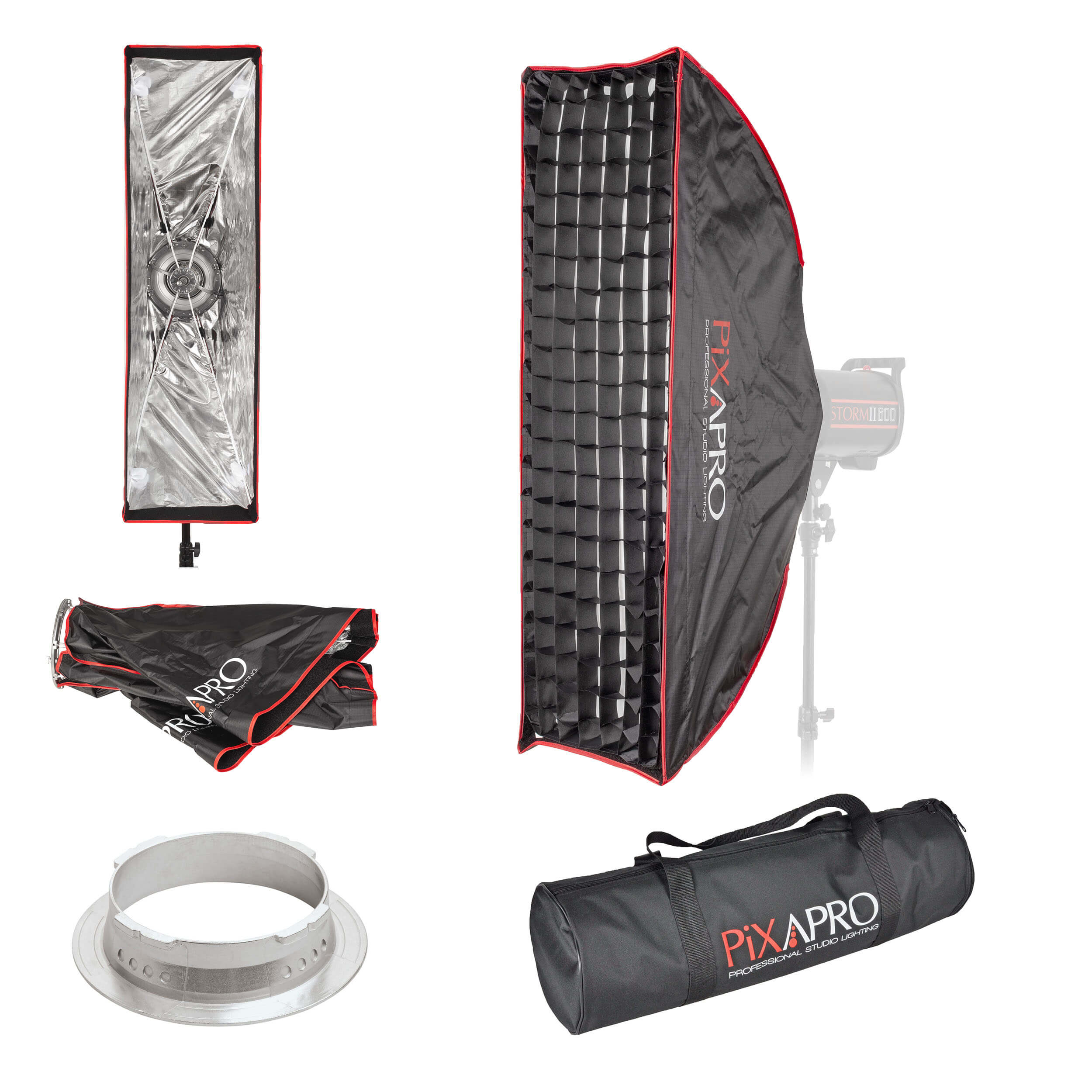 11.8x35.4 Inch Strip Softbox with 4cm Grid - Easy Open Photography Umbrella for Studio Lighting, Portrait & Product Photography