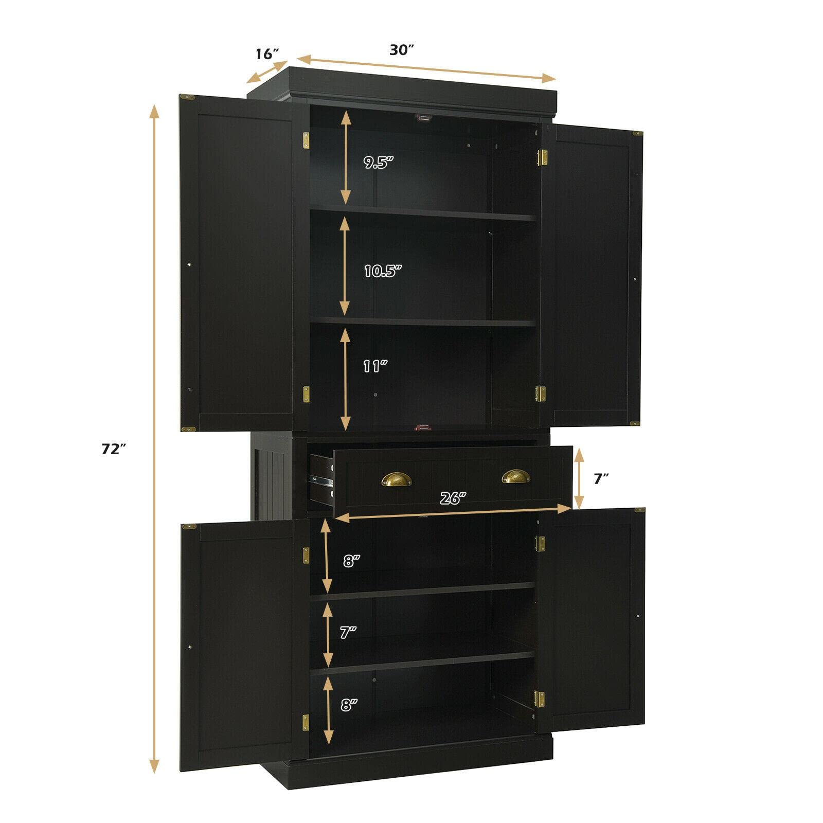 Modern Kitchen Cabinet with Adjustable Shelves - Pantry Storage Organizer for Spices, Utensils & Dry Food | Perfect for Small Kitchens, Apartments & Home Organization