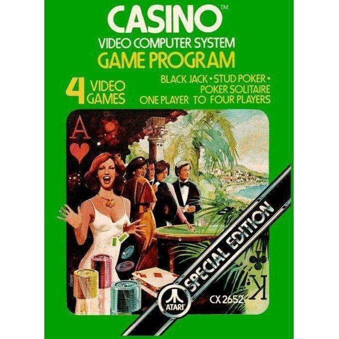 Vintage Atari 2600 Casino Game Cartridge - Classic Retro Gaming for Collectors & Enthusiasts - Perfect for Nostalgic Gaming Nights & Retro Console Collections