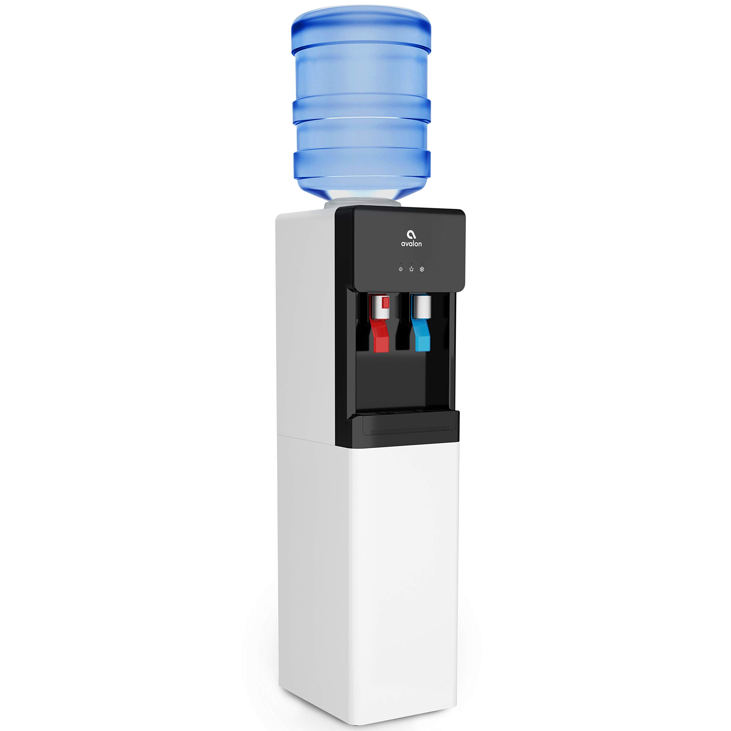 Avalon A2 Top Loading Water Cooler Dispenser - Hot & Cold Water with Child Safety Lock, Slim Space-Saving Design for 3 & 5 Gallon Bottles - UL/Energy Star Certified (White) - Perfect for Home, Office, or Dorm Room Hydration