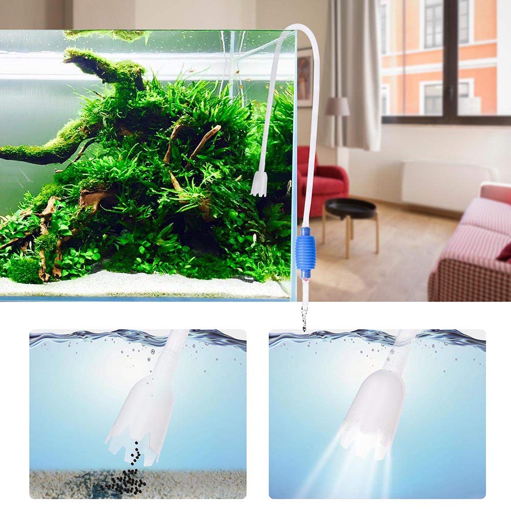 Yescom Aquarium Fish Tank Gravel Cleaner - Long Nozzle Siphon Vacuum Pump for Water Changing & Filter Maintenance - Perfect for Freshwater & Saltwater Tanks, Fish Bowl Cleaning, and Aquarium Substrate Maintenance