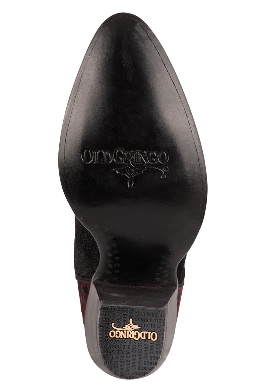 Old Gringo Women's Zurich Cowgirl Boots - Genuine Cowhide Leather Western Boots in Burgundy & Black | Perfect for Country Dancing, Rodeos & Casual Wear