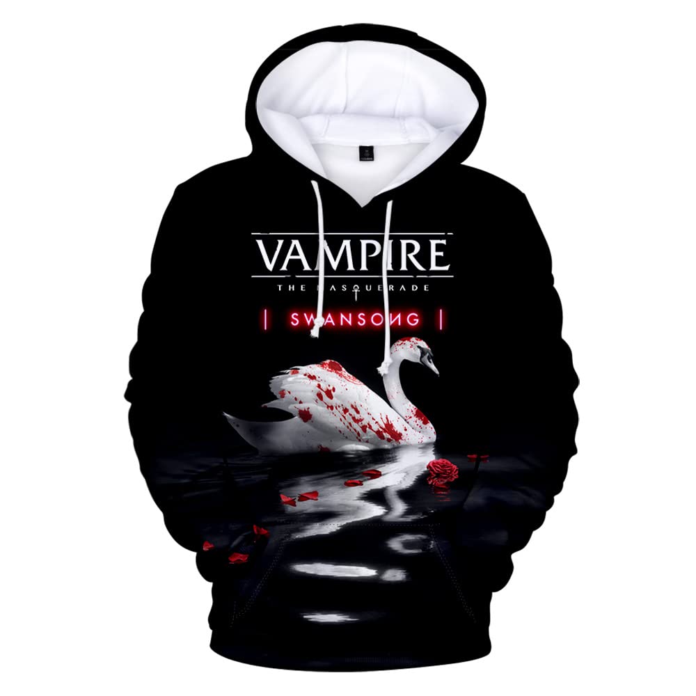 Vampire: The Masquerade Swansong 3D Printed Hooded Sweatshirt for Men & Women | Gothic Gaming Hoodie | Perfect for Cosplay, LARP & Casual Wear
