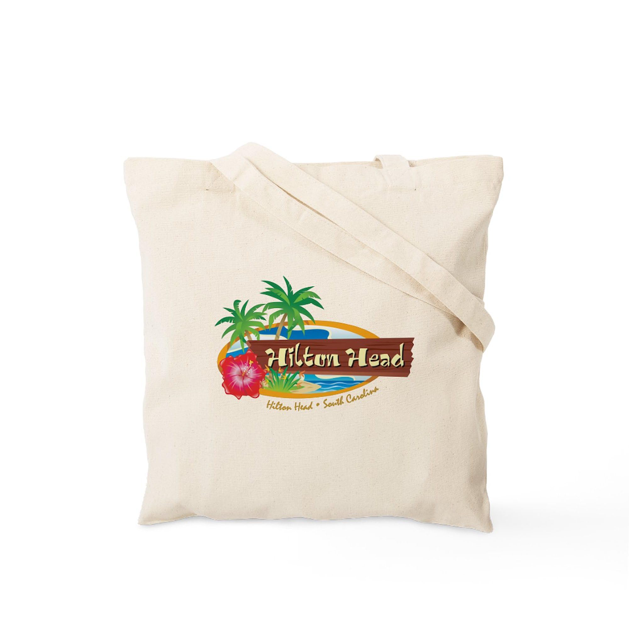 Hilton Head Classic Natural Canvas Tote Bag - Reusable Beach & Shopping Bag for Women, Eco-Friendly Grocery Tote - Perfect for Beach Trips, Grocery Shopping & Daily Errands