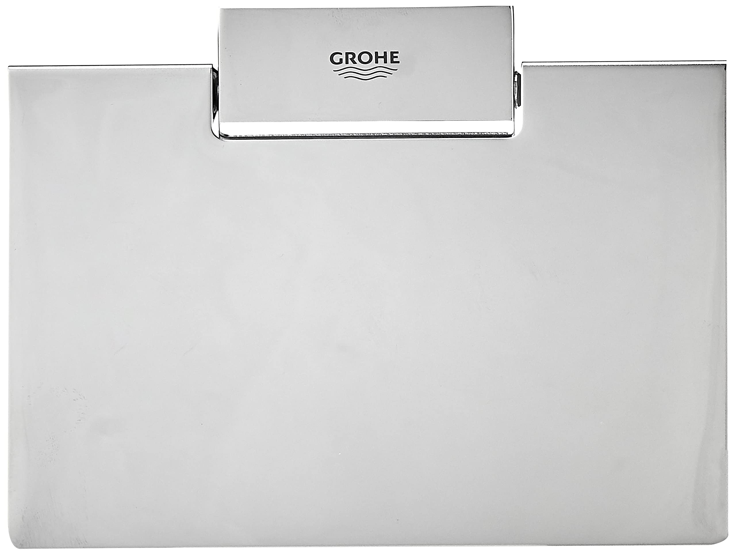 Grohe 40781000 Selection Cube Toilet Paper Holder with Cover in Starlight Chrome - Modern Bathroom Tissue Dispenser for Home & Office