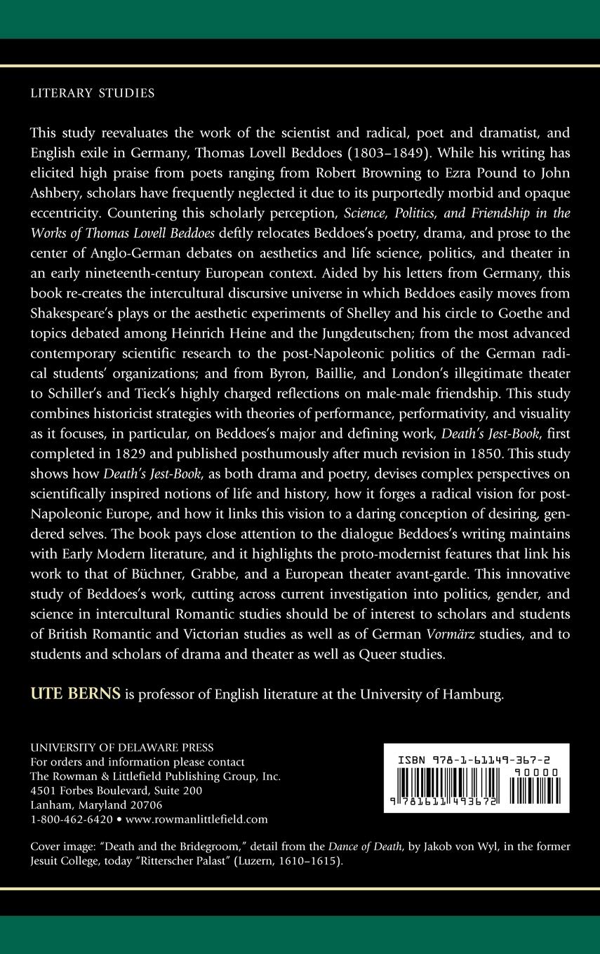 Thomas Lovell Beddoes: Exploring Science, Politics, and Friendship in 19th Century Literature - Perfect for Literary Analysis and Victorian Studies