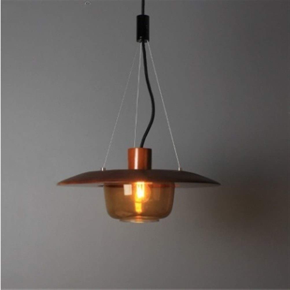 Industrial Loft Style LED Pendant Light Fixture - Wood & Glass Chandelier Hanging Lamp for Home Decor, Restaurant Lighting | Modern Ceiling Light for Dining Room, Kitchen, Cafe, Bedroom