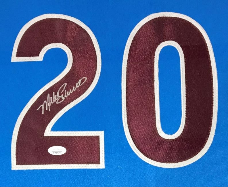 Mike Schmidt Philadelphia Phillies Autographed Signed Blue Baseball Jersey with JSA Hologram COA - Perfect for Sports Memorabilia Collectors, Man Cave Decor, and Phillies Fans Gifts