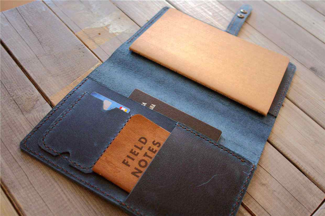Custom Blue Leather A4 Notebook Cover - Personalized Name Engraving | Premium Document Holder & Organizer for Office, School, Journaling, and Business Meetings