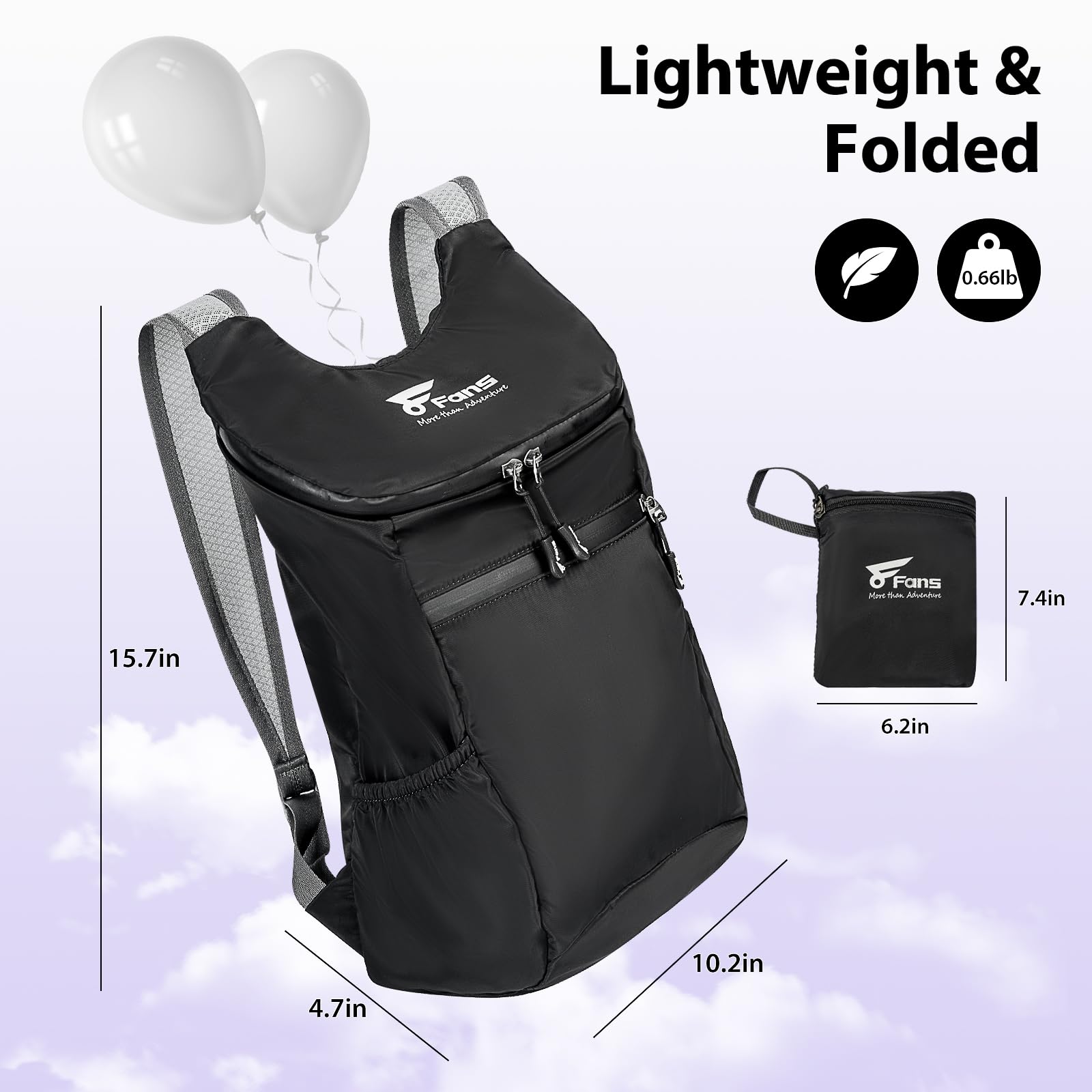 8-Pack Lightweight Waterproof Hiking Backpack - 12L/20L Foldable Daypack for Travel, Outdoor & Camping - Compact Rucksack Perfect for Hiking, Gym & Daily Commute