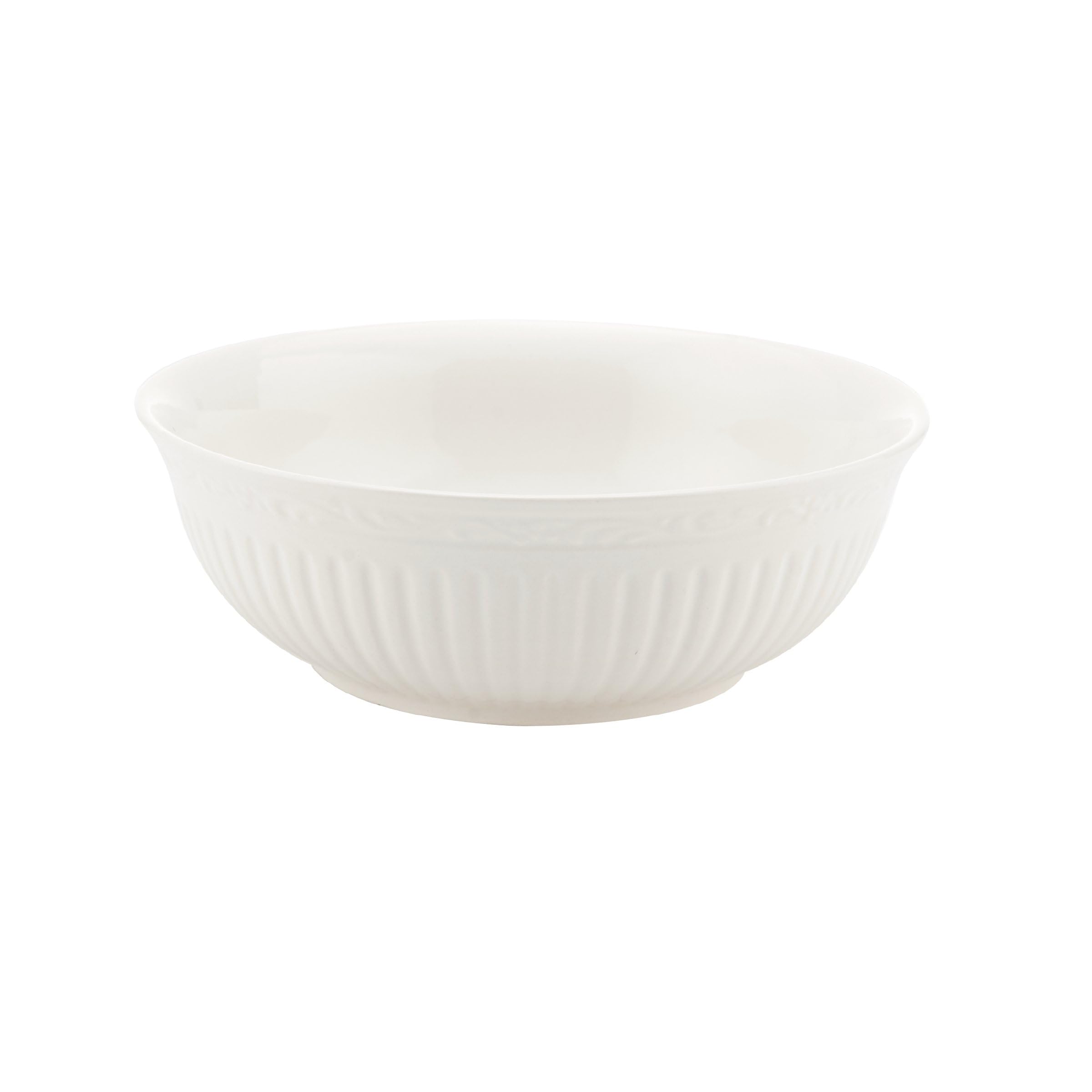 Mikasa Italian Countryside 16-Piece Dinnerware Set - Classic White Porcelain with Fluted Bands, Service for 4 - Dinner Plates, Salad Plates, Bowls & Mugs - Microwave & Dishwasher Safe - Perfect for Family Dinners, Entertaining Guests & Everyday Use