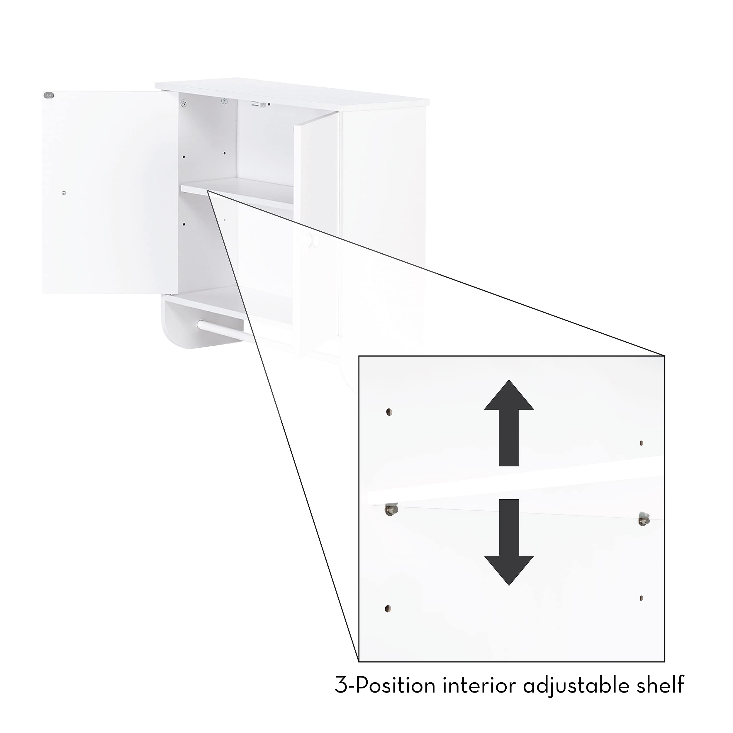 White Medford Wall Cabinet - Two-Door Storage for Kitchen & Bathroom