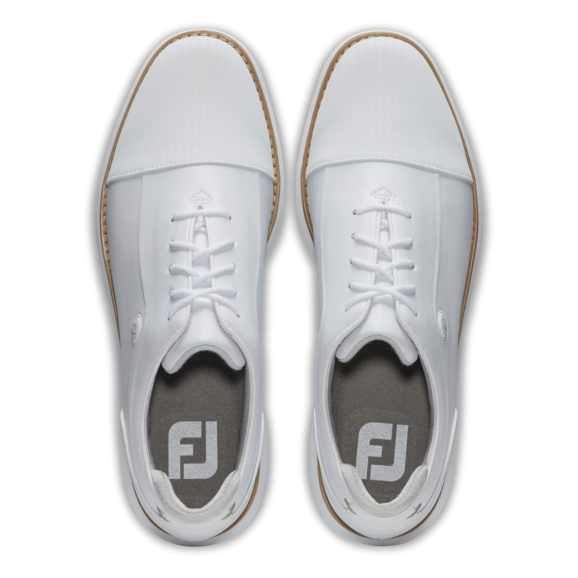 FootJoy Women's Traditions Golf Shoes - White/White Cap Toe, Size 6.5 - Comfortable & Stylish Previous Season Style for Women Golfers - Perfect for Golf Courses & Casual Wear