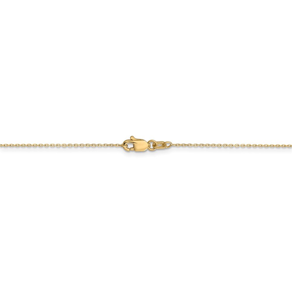 14K Yellow Gold Diamond-Cut Cable Chain Necklace - 0.8mm Thin Solid Gold Chain for Women, Dainty Layering Necklace, Perfect Gift for Birthday, Anniversary & Valentine's Day | Everyday Jewelry & Special Occasions