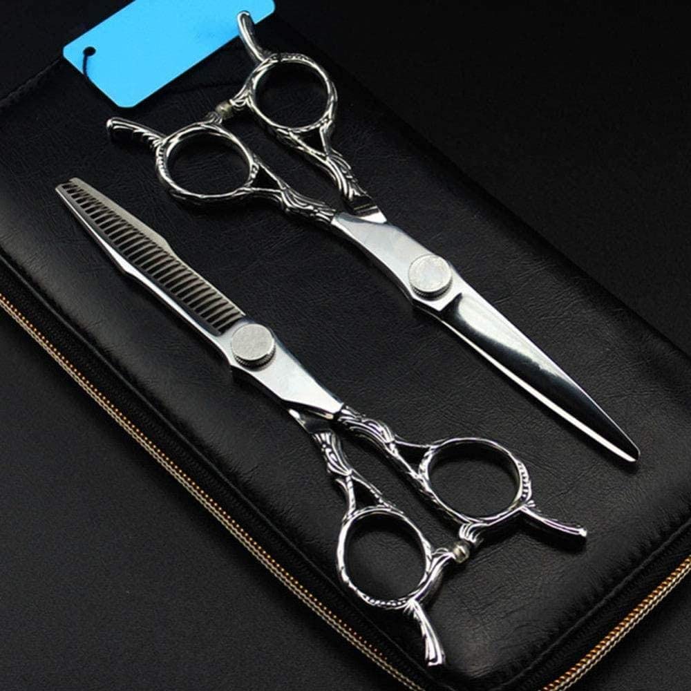 Professional Barber Scissors for Hair Cutting & Thinning - 440C Stainless Steel Salon-Grade Hairdressing Shears with Retro Two-Tail Design - Perfect for Salon Professionals & Home Hair Styling (Haircut, Trimming, Styling)