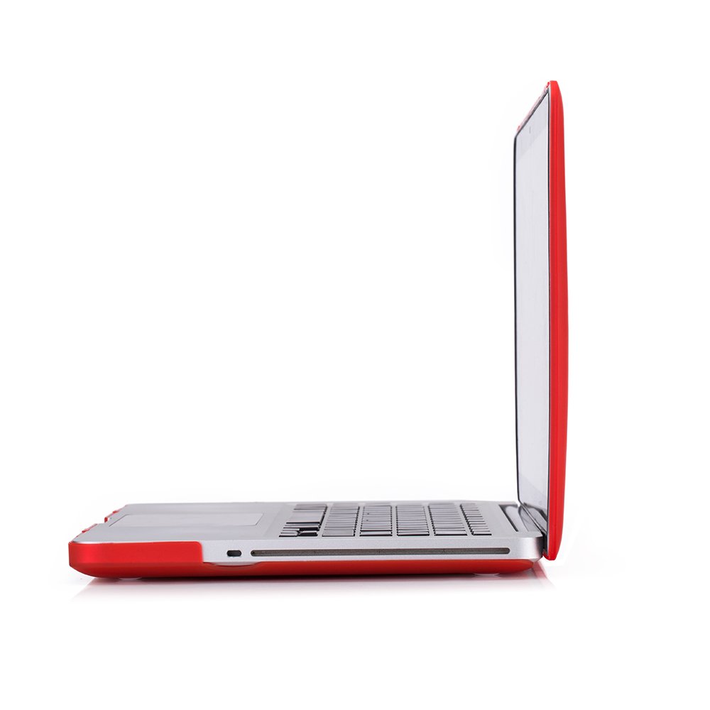 MacBook Pro 13 Case 2012-2008 Model A1278 - Durable Matte Plastic Hard Shell Cover for 13.3 inch MacBook Pro with CD-ROM Drive (Red) - Perfect for Work, Travel & School Protection