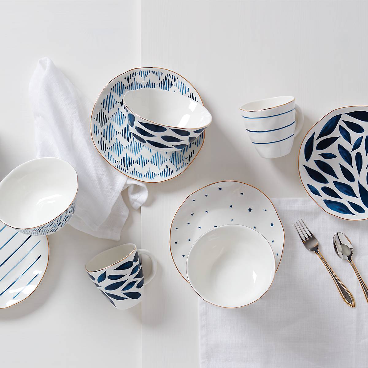 Blue Bay 12-Piece Elegant Porcelain Dessert Plate Set - Perfect for Afternoon Tea, Dinner Parties & Holiday Entertaining