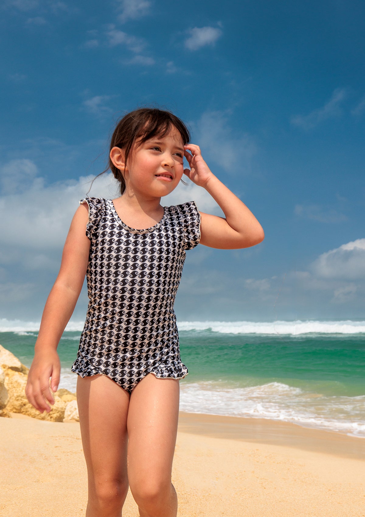 Sea Hound Little Girls Swimsuit - Cute & Comfortable Swimwear for Toddler & Kids - Perfect for Beach, Pool & Summer Vacations