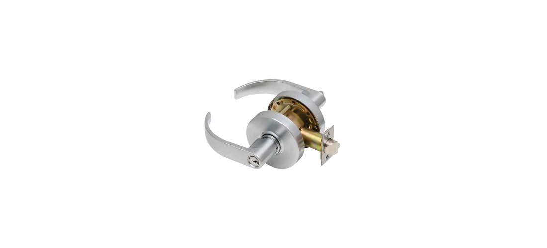 Grade 1 Classroom Cylindrical Lock with Curved Trim - Oil Rubbed Dark Bronze Finish - 2-3/4