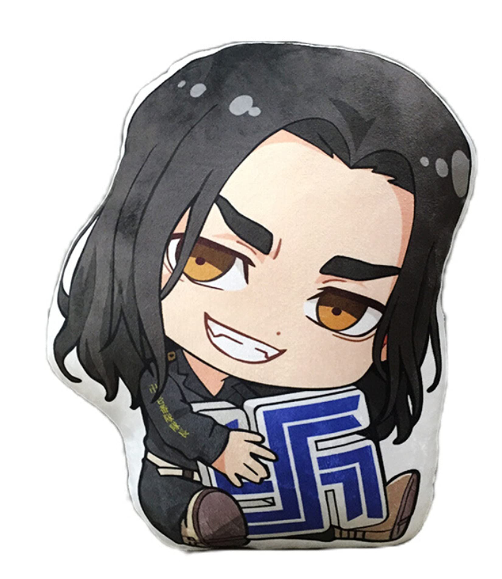 **Keisuke Baji Anime Plush Throw Pillow - Soft Nap Pillow for Neck & Back Support with Cute Plush Pendant - Perfect for Home, Office, and Travel Comfort**