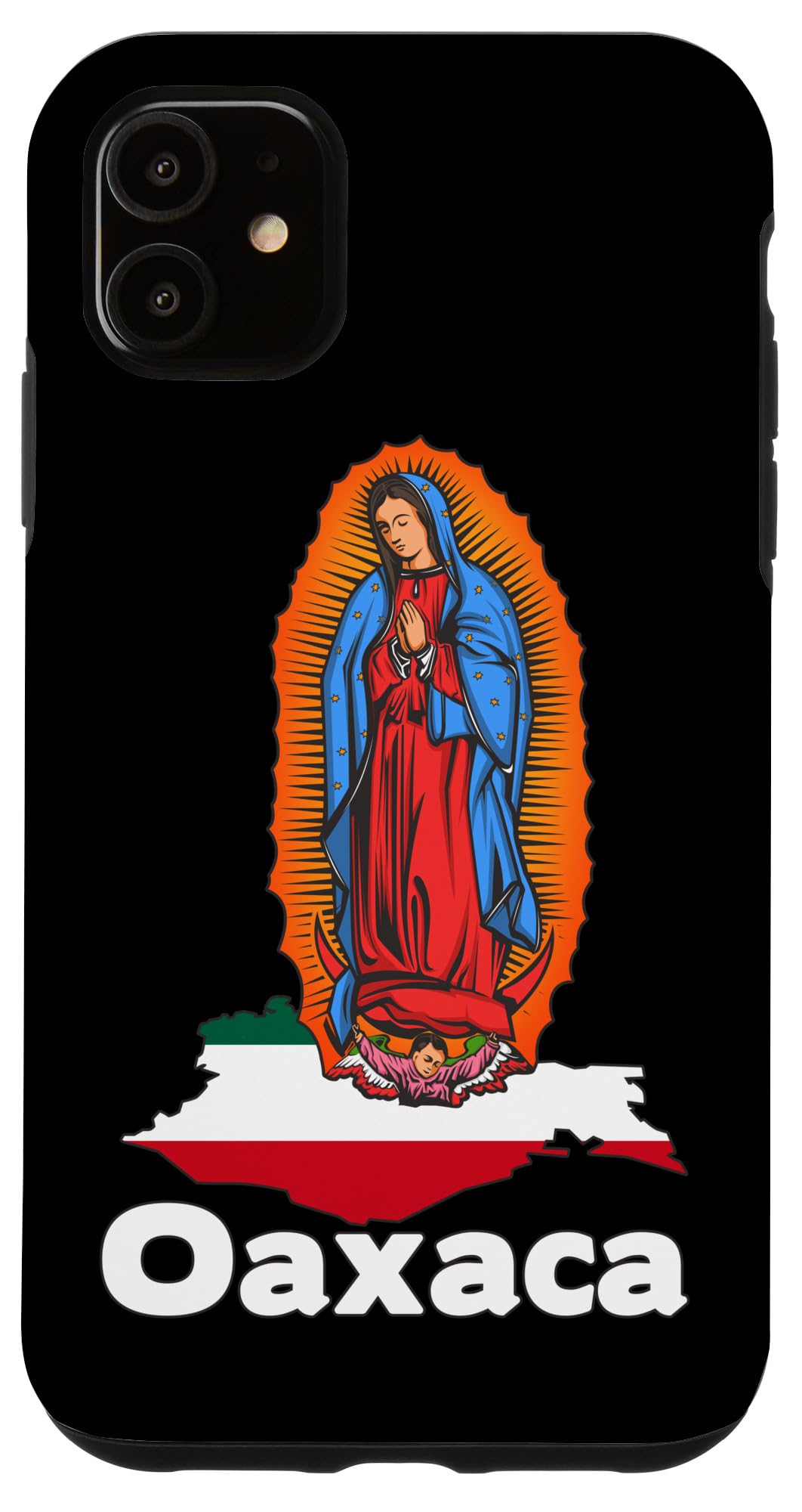 iPhone 11 Pro Case with Virgin of Guadalupe & Oaxaca Mexican Art Design - Religious Protection & Cultural Style for Travel, Gifts & Daily Use