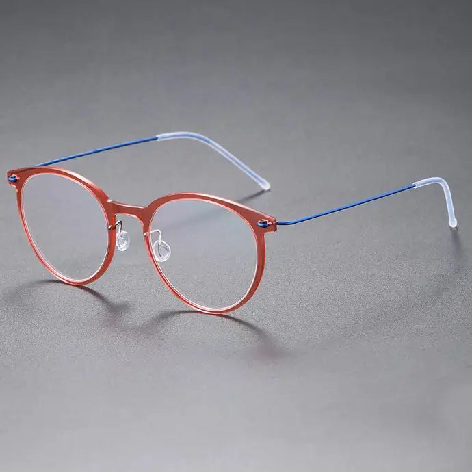 Unisex Full Rim Round Screwless Titanium Acetate Eyeglasses 6541 - Lightweight Durable Glasses for Work, Reading & Fashion | Aimee Eyewear