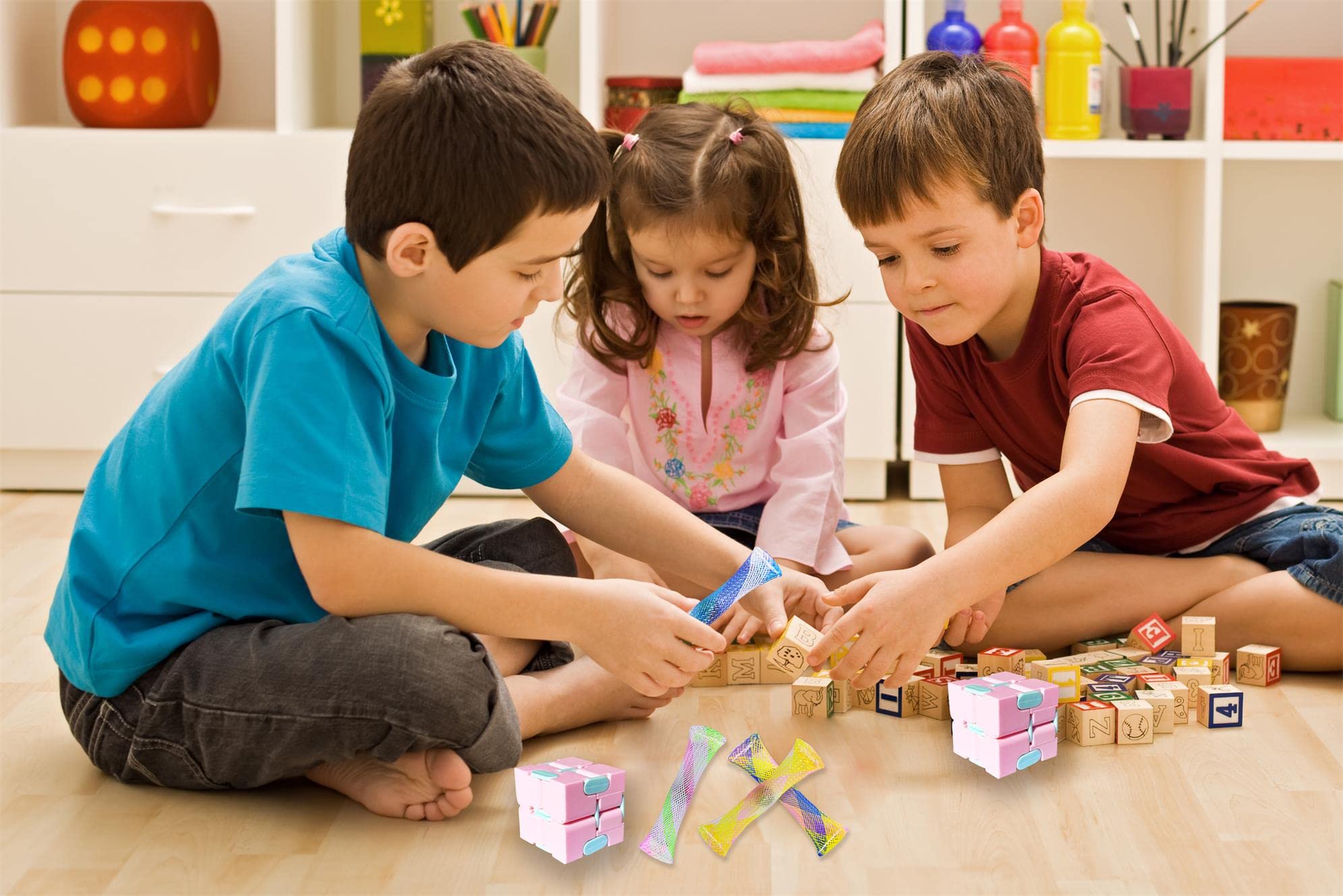 Oxe Fidget Toys Set - 7-Piece Stress Relief & Anti-Anxiety Toys for Kids & Adults - Flippy Chain, Marble Mesh, Infinity Cube - Perfect for ADHD, Focus, Office & Classroom Use