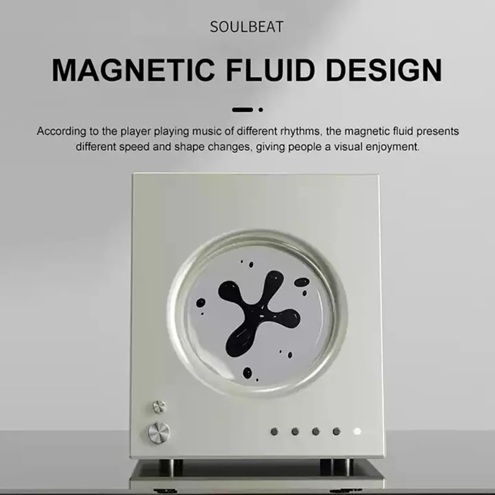 WHIPIN Magnetic Ferrofluid Bluetooth Speaker with Music Visualization - 50W Stereo Sound & Deep Bass - Wireless Bluetooth 5.3 Speaker - Perfect for Home, Party & Office Use (Gray)