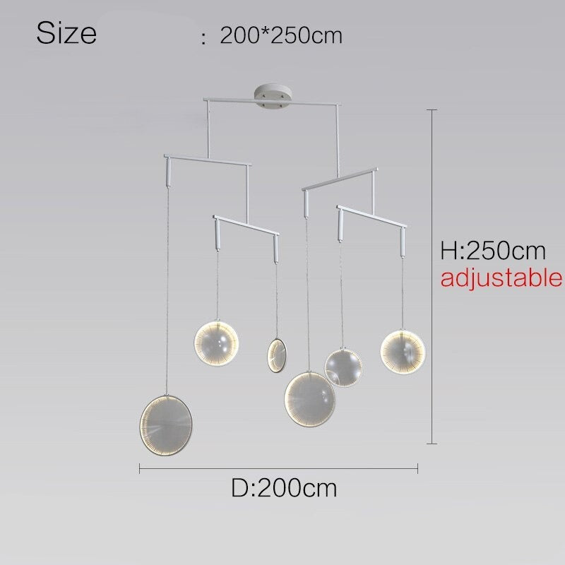 Elegant Crystal Lens Chandelier Light Fixture - Modern Ceiling Pendant for Dining Room, Living Room & Bedroom - Perfect for Home Decor & Wedding Lighting
