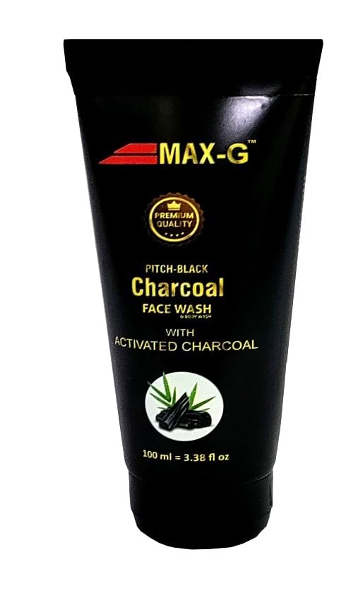 MAX-G Charcoal Face Wash 100ml with Pocket Perfume 18.4ml - Deep Cleansing & Oil Control for Acne-Prone Skin - Perfect for Travel & Daily Skincare Routine
