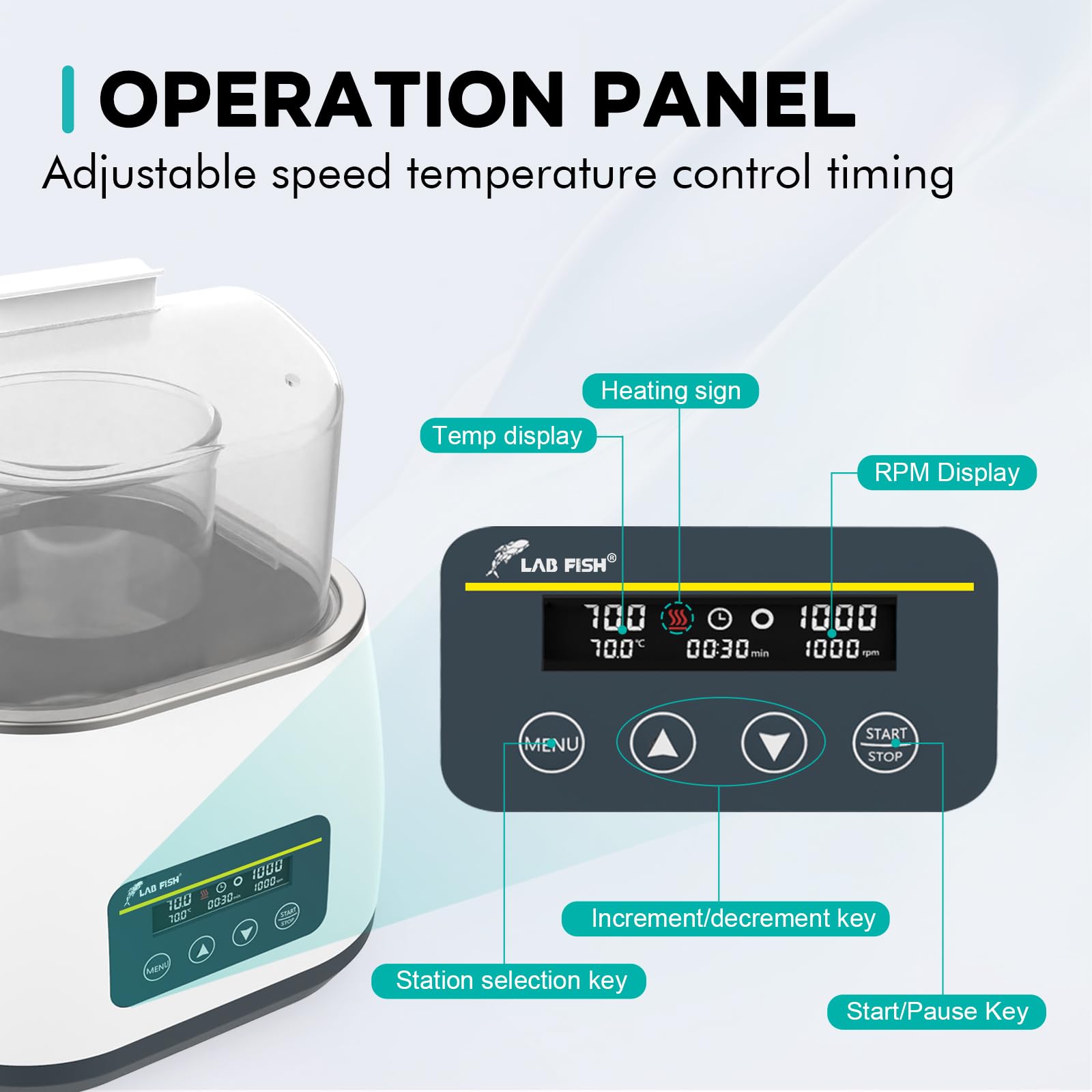 LAB FISH 3L Digital Laboratory Water Bath with Magnetic Stirrer - Thermostatic Heating Equipment, Stainless Steel Liner & 2 Stir Bars - Perfect for Chemical Mixing, Sample Preparation & Scientific Research