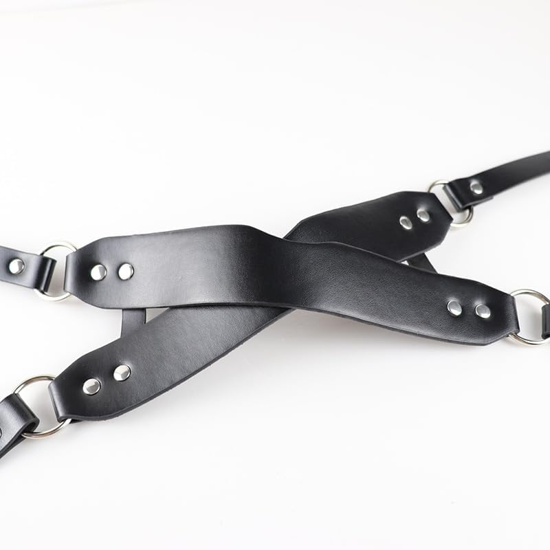 Faux Leather BDSM Blindfold Mask for Adults - Half Face Crossed Eye Mask for Couples, Sexy Erotic Role Play & Fetish Toys - Perfect for Sensual Games, Bondage Play & Spicing Up Intimacy
