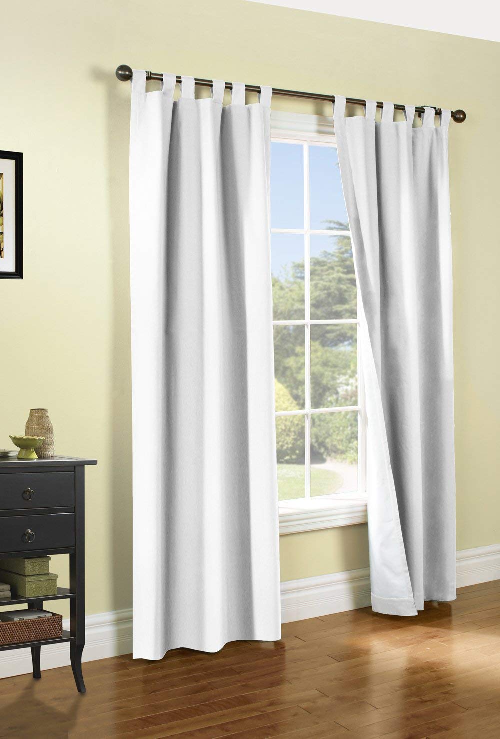 Energy Efficient Weathermate Tab Top Insulated Curtains Pair - White 160x84 Inches for Thermal Insulation & Noise Reduction - Perfect for Living Room, Bedroom & Home Office