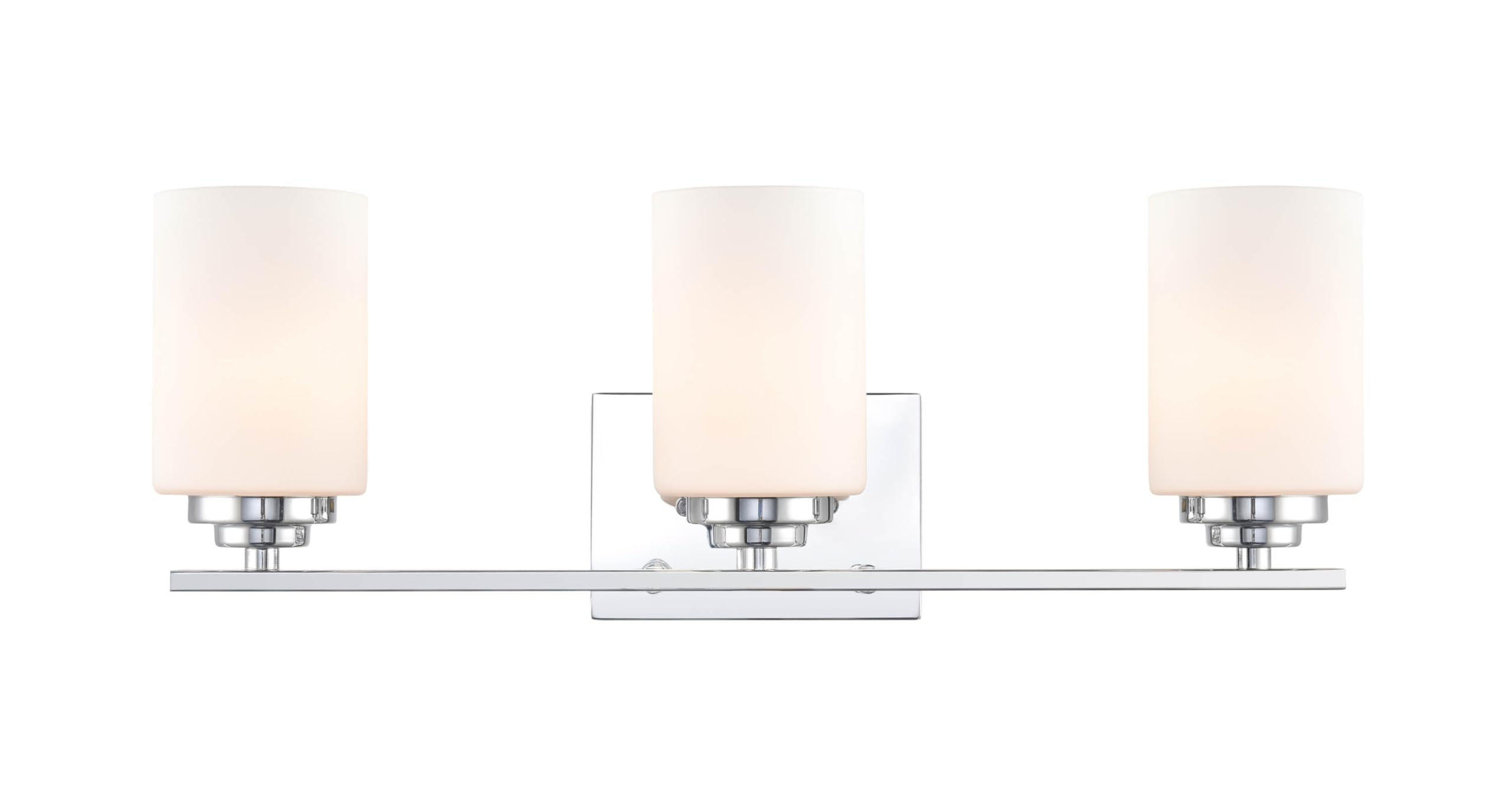 ML Lighting Durham 3-Light Bathroom Vanity Light - 7.88 Inches Tall, 22 Inches Wide Chrome Finish - Perfect for Bathroom Mirror Lighting, Powder Room Decor, and Modern Home Illumination