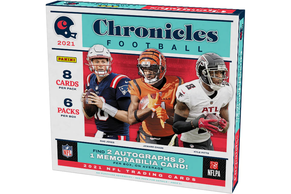 2021 Panini Chronicles Football Hobby 12 Box Case - Premium NFL Trading Cards Collection for Collectors & Investors | Perfect for Sports Memorabilia Displays, Fantasy Football Gifts & Card Show Trading